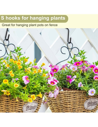 30 Ganchos S de Acero ESFUN para Colgar Utensilios - Negro