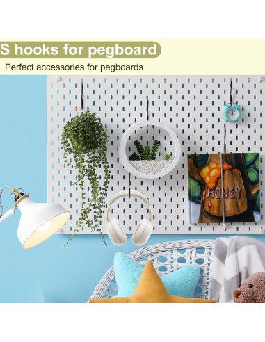 30 Ganchos S de Acero ESFUN para Colgar Utensilios - Negro