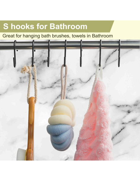 30 Ganchos S de Acero ESFUN para Colgar Utensilios - Negro
