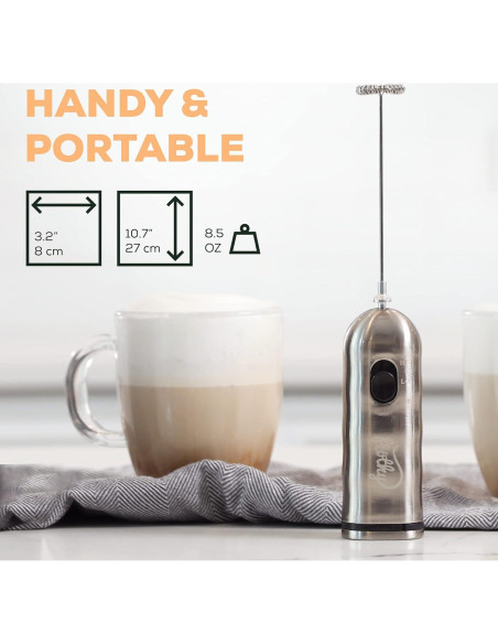 Batidor de Leche Eléctrico Cafetera Casa MF01 - 800W, Acero Inoxidable