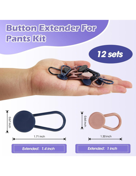 Extensores de Cintura KING MOUNTAIN 12-Pack para Pantalones