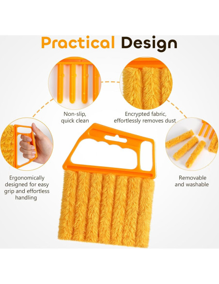 Limpiador de Persianas Qilxziy 2 Pcs Microfibra Lavable