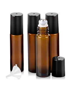 4 Botellas de Aceite Esencial Worldgsb 10ml Vidrio Ámbar