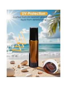 4 Botellas de Aceite Esencial Worldgsb 10ml Vidrio Ámbar 2