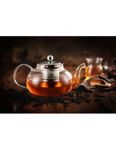 Tetera de Vidrio Hiware 800 ml con Infusor Acero Inoxidable