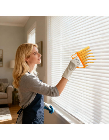 Limpiador de Persianas Qilxziy 2 Pcs Microfibra Lavable