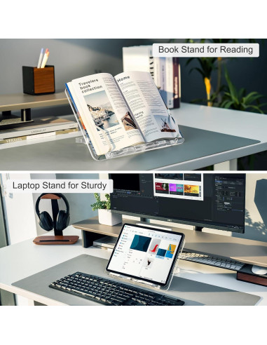 Soporte de Libro Acrílico UPERGO Ajustable 29x20.8cm