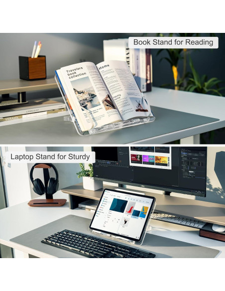 Soporte de Libro Acrílico UPERGO Ajustable 29x20.8cm