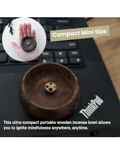 Mini Soporte de Incienso HATRAV de Madera Natural - 4 Agujeros 2