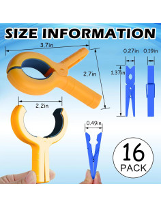 Clips para Toallas de Playa TXGSDXS 16 Piezas Multicolor 2