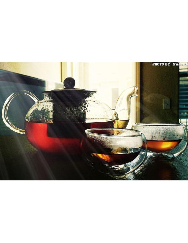 Tetera de Vidrio Hiware 800 ml con Infusor Acero Inoxidable