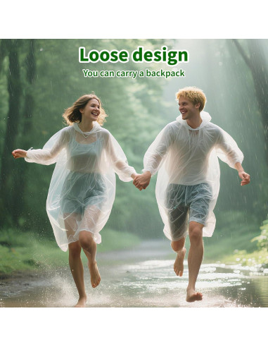 Paquete de 6 Ponchos de Lluvia Desechables Adultos - Impermeables