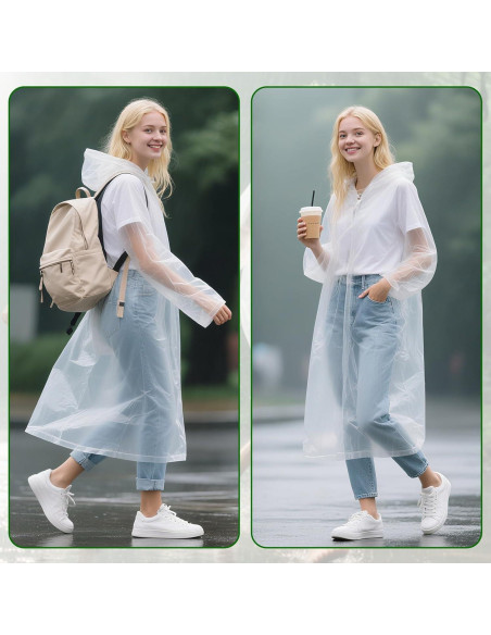 Paquete de 6 Ponchos de Lluvia Desechables Adultos - Impermeables