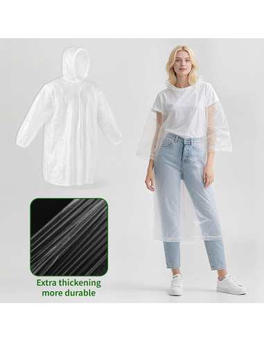 Paquete de 6 Ponchos de Lluvia Desechables Adultos - Impermeables