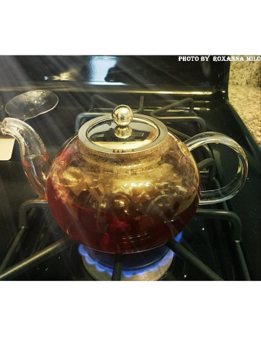 Tetera de Vidrio Hiware 800 ml con Infusor Acero Inoxidable