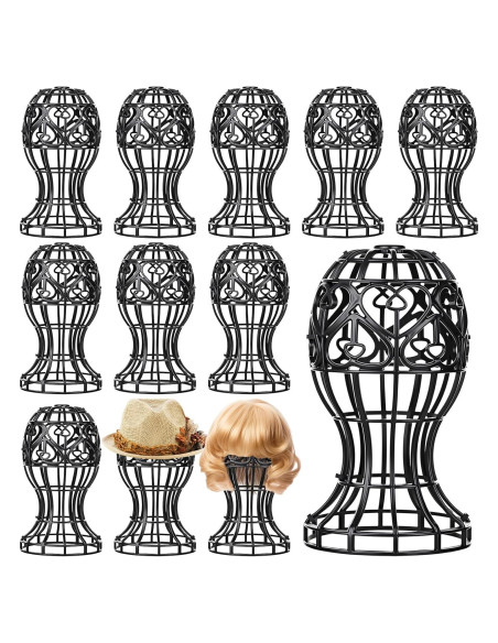 Paquete de 12 Soportes para Pelucas Otoolling 30x50 cm Negro