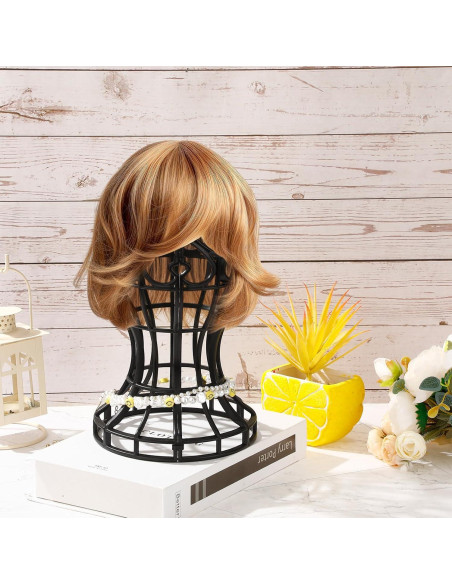 Paquete de 12 Soportes para Pelucas Otoolling 30x50 cm Negro