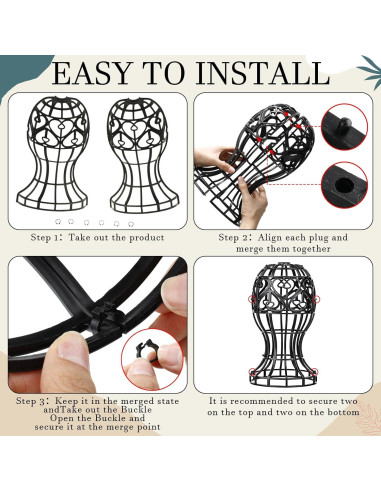 Paquete de 12 Soportes para Pelucas Otoolling 30x50 cm Negro