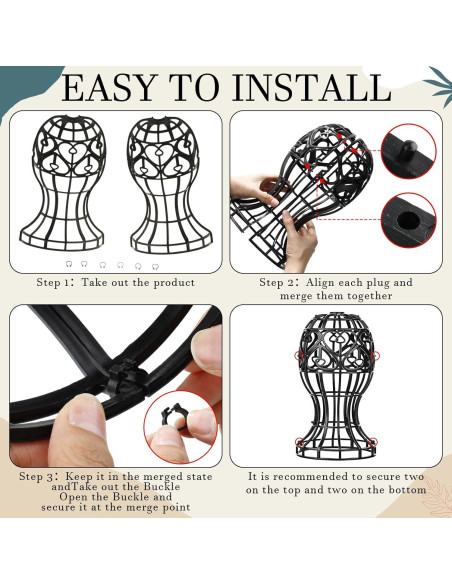 Paquete de 12 Soportes para Pelucas Otoolling 30x50 cm Negro