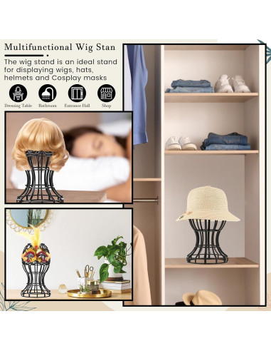 Paquete de 12 Soportes para Pelucas Otoolling 30x50 cm Negro