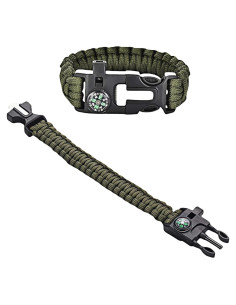 Pulsera de Supervivencia 5 en 1 Chinshwehaw - Verde Oliva
