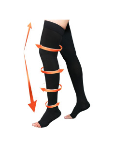 Medias de Compresión 20-30 mmHg Bewzilove Talla Grande Negra