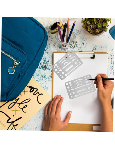 Plantilla de Escudo de Borrado SHINEOFI 3 Piezas Acero Inoxidable