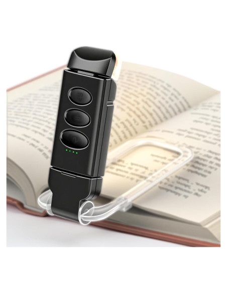 Luz de Lectura Recargable YONSEN con 5 Brillos y 3 Colores