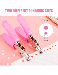 Perforadora de Agujeros 2 PCS LYCBTC 0.64 cm y 0.32 cm Rosa 2
