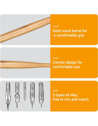 Juego de 14 Piezas de Puntas de Pluma Tyqour para Caligrafía