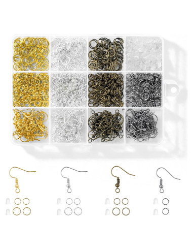Kit de Ganchos de Aretes Nkwuire 890 Piezas Hipoalergénicos