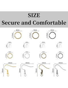Kit de Ganchos de Aretes Nkwuire 890 Piezas Hipoalergénicos 2