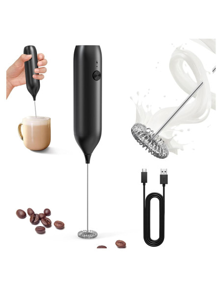 Espumador de Leche CIRCLE JOY Recargable USB Negro 5W Espumador de Leche CIRCLE JOY Recargable USB Negro 5W