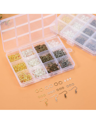 Kit de Ganchos de Aretes Nkwuire 890 Piezas Hipoalergénicos