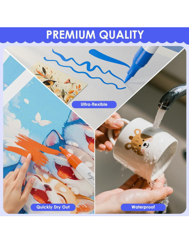 Marcadores Acrílicos WELLOKB 80 Colores Doble Punta para Manualidades