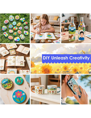 Marcadores Acrílicos WELLOKB 80 Colores Doble Punta para Manualidades