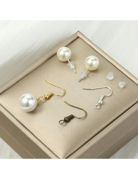 Kit de Ganchos de Aretes Nkwuire 890 Piezas Hipoalergénicos
