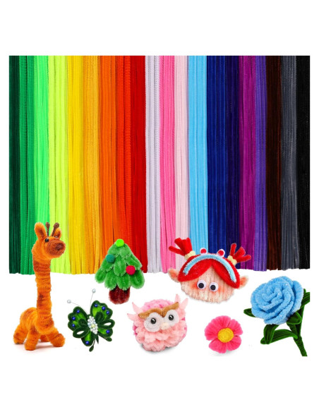 200 Limpiapipas Chenille Multicolores ZXIIXZ para Manualidades
