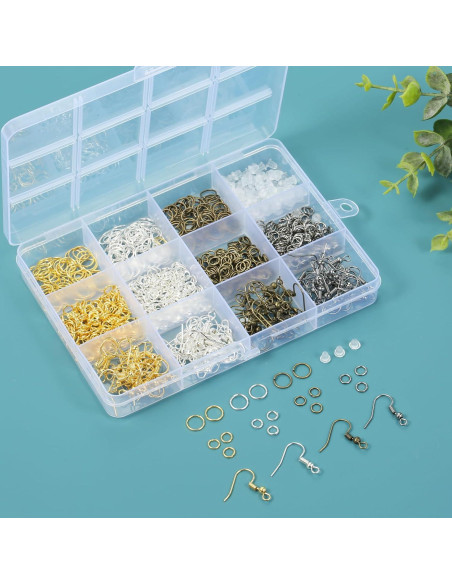 Kit de Ganchos de Aretes Nkwuire 890 Piezas Hipoalergénicos