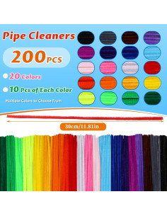 200 Limpiapipas Chenille Multicolores ZXIIXZ para Manualidades 2