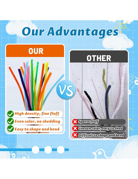 200 Limpiapipas Chenille Multicolores ZXIIXZ para Manualidades