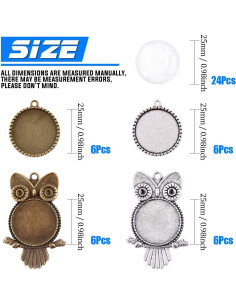 Set 48 Piezas Bandejas Bezel Glarks Antiguo Bronce y Plata 2