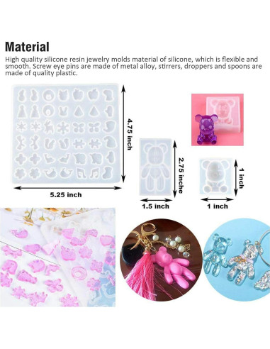 Kit de Moldes de Silicona para Joyería de Resina BRAVECOW 229 Piezas