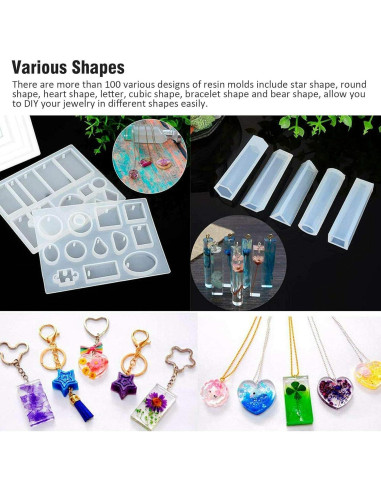 Kit de Moldes de Silicona para Joyería de Resina BRAVECOW 229 Piezas