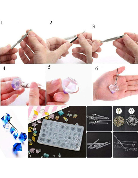 Kit de Moldes de Silicona para Joyería de Resina BRAVECOW 229 Piezas