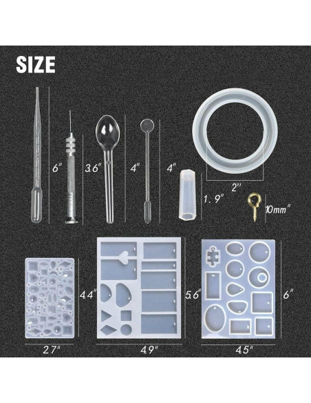Kit de Moldes de Silicona para Joyería de Resina BRAVECOW 229 Piezas