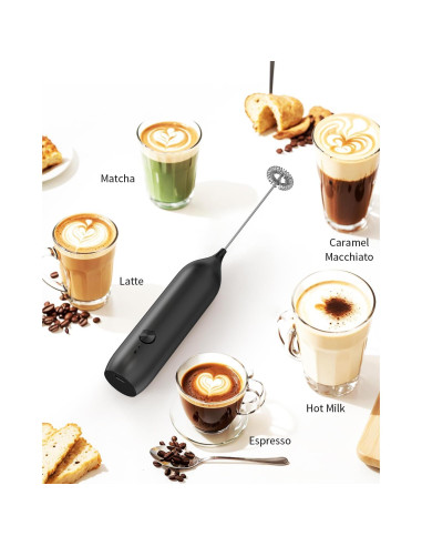 Espumador de Leche CIRCLE JOY Recargable USB Negro 5W