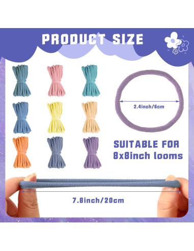 Kit de Lazos de Telar FEBSNOW 180 Piezas 9 Colores DIY