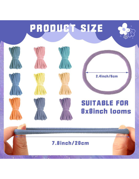 Kit de Lazos de Telar FEBSNOW 180 Piezas 9 Colores DIY