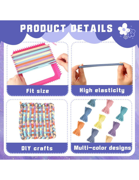 Kit de Lazos de Telar FEBSNOW 180 Piezas 9 Colores DIY